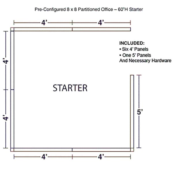 Interion By Global Industrial 96 in D X 60 in H, 96 in W X Fabric Panels / Wood Frame / Steel Connectors, Gray 236623GY - main
